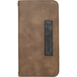 iPhone 17用 AVIREX 手帳ケース ヴィンテージ風ダークブラウン MD-75870-3