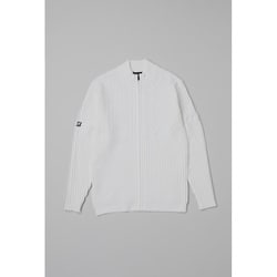 ゴルフウェア メンズ 長袖前開きセーター ホワイト Mサイズ FBM01BWHM