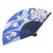 シルク扇子 さくら青 ラメ入り FA504-546