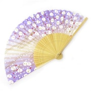 シルク扇子 ラメうさぎ 紫 FA504-552