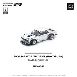 ポップレース 1/64 日産 スカイライン V8 ドリフト ハコスカ シルバー 1/64 SKYLINE GT-R V8 DRIFT (HAKOSUKA) SILVER CHROME