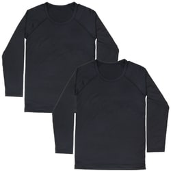 4925315 [【男の子】キッズジュニア コンプレッション長袖シャツ 2枚組 無地 150cm【吸水速乾/ストレッチ】]