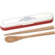 Potter コンビセット ランチクラブ 箸・スプーン/約長さ18cm レッド・アイボリー