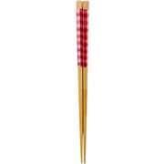 塗箸 食洗機対応 ギンガムチェック 約長さ22.5cm 赤 MM-8544