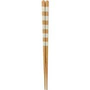 塗箸 食洗機対応 ライトウッド 約長さ23cm 白ボーダー WS-1017