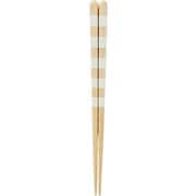 塗箸 食洗機対応 ライトウッド 約長さ21cm 白ボーダー WS-1018
