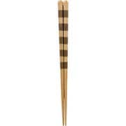 塗箸 食洗機対応 ライトウッド 約長さ21cm 茶ボーダー WS-1020