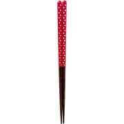 塗箸 食洗機対応 デイリードット 約長さ23cm レッド MM-1463