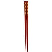 塗箸 食洗機対応 矢絣文様 約長さ21cm 赤 MM-1592