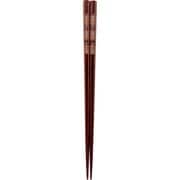 塗箸 食洗機対応 ロゴボーダー 約長さ22cm ブラウン MM-1613