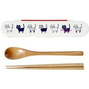 Potter コンビセット ネコ 箸・スプーン/約長さ18cm レッド MM-227