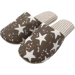 消臭機能付き スリッパ スタープリント カップ ソフト スリッパ M 約23cm～24.5cm ベージュ AAAC22904BE