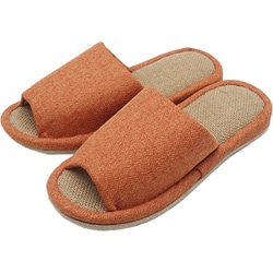 麻シート 無地 スリッパ M 約23cm～約24.5cm オレンジ BVAC24000OR