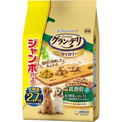 グラン・デリ カリカリ仕立て 成犬用 低脂肪 彩り野菜入り セレクト 脂肪分約25％カット 2.7kg [ドッグフード グランデリ 低脂肪]