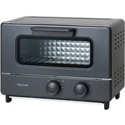 オーブントースター 2枚焼き コンパクト 無段階温度調節 1000W タイマー15分 鉄製フレーム扉 パンくずトレイ付 ブラック TSB51A-K