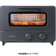 オーブントースター 2枚焼き コンパクト 無段階温度調節 1000W タイマー15分 鉄製フレーム扉 パンくずトレイ付 ブラック TSB51A-K