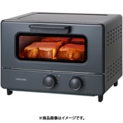 オーブントースター 4枚焼き コンパクト 無段階温度調節 1200W タイマー30分 遠赤外線ヒーター 鉄製フレーム扉 パンくずトレイ付 ブラック TSB60A-K