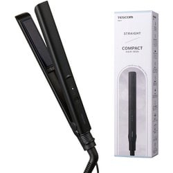 ヘアアイロン ストレート 25mm ナノセラミック プレート 海外対応 ポーチ付 ブラック TS367A-K