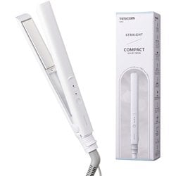 ヘアアイロン ストレート 25mm ナノセラミック プレート 海外対応 ポーチ付 ホワイト TS367A-W