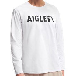 Alo yoga ロゴプリント ホワイト UVカット 長袖ロンT M ヨガウェア レディース トップス 長袖 tシャツ ロングスリーブ