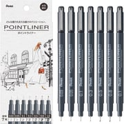 ぺんてる 水性ペン ミリペン POINTLINER（ポイントライナー） 線幅7種セット S20P-7STA