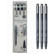 ぺんてる 水性ペン ミリペン POINTLINER(ポイントライナー) 0.3 3本セット S20P-3AD3H