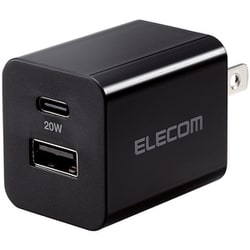 USB急速充電器 USB PD(パワーデリバリー)対応 20W USB-C×1/USB-A×1 PSE適合 折りたたみ式プラグ ブラック MPA-AC12020XBK