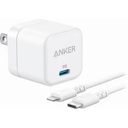 USB急速充電器 PowerPort III 20W Cube with USB-C & Lightning ケーブル USB PD(パワーデリバリー)対応 20W USB-C×1 Lightningケーブル付 折りたたみ式プラグ B2149N23