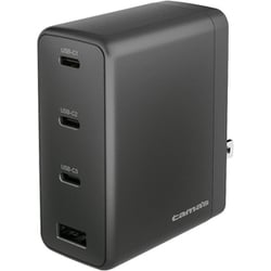 USB急速充電器 USB PD(パワーデリバリー)対応 140W USB-C×3/USB-A×1 USB-PD GaN採用 収納式プラグ ブラック TAP168UC3K