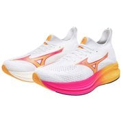 MIZUNO NEO ZEN ユニセックス ランニングシューズ ホワイト×ピンク×オレンジ（57） 25.5cm J1GC2582