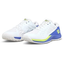 RUSH PRO ACE メンズ テニスシューズ ホワイト/アンパロブルー/イエロー 27cm WRS339210U090