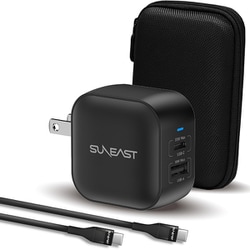 急速充電器 35W USB Power Delivery対応 /GaN（窒化ガリウム）採用 シリコンケーブル1m付 小物入れポーチ付 ブラック SE-AC035CC001BKF