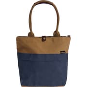 GRH50100-NV [そだてる帆布Grough ＜パラフィン加工帆布× レザー＞トートバッグ（ネイビー× ブラウン）]