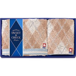 今治 スイート＆チェック フェイスタオル×1、ミニタオル×1 SWC60200