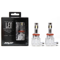 LEDヘッド＆フォグバルブ HB3/HB4/H8/H9/H11/H16 6500K 4600lm 2個入り 冷却ファン内蔵 車検対応 プレシャス・レイX DBA1906