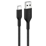 USB-A to USB-C 編組ケーブル 15W 2m ブラック CAB022FQ2MBK