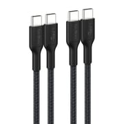 USB-C to USB-C 編組ケーブル 240W 2m ブラック 2本セット CAB025FQ2MBK2PK