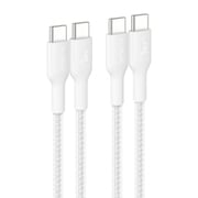 USB-C to USB-C 編組ケーブル 240W 2m ホワイト 2本セット CAB025FQ2MWH2PK