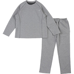 血行促進ルームウエアー 遠赤外線 TERAX 男女兼用 UNISEX ボリュームダンボール 保温 あったか 上下セット パンツ両サイドポケット Sサイズ グレー 385040 S GY