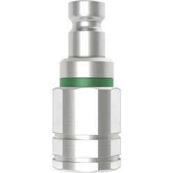 ノン・ドリップニップル（プラグ）呼径4mm 真鍮製 バルブ付 G1/4"メネジ EPDM 10-267-6220