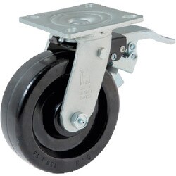24番キャスター 自在車（ブレーキ付）プラスカイト車輪付 Φ100mm 24PKB-100