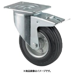 プレート式キャスター"ALPHA"（ゴム車）Φ160 自在式（トータルロック付） 3477DVR160P63