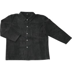 柏田 牛床革ジャンパー 黒 5L 37B-5L