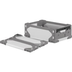 リットハイブリッド折りたたみコンテナ 611587 LT-RS-SS26グレー/グレー525×350×181 LTRSSS26GYGY525X350X181