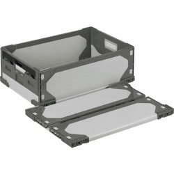 リットハイブリッド折りたたみコンテナ 611549 LT-RS-SS47グレー/グレー630×420×216 LTRSSS47GYGY630X420X216