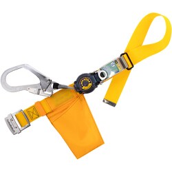 TSUYORON 胴ベルト型墜落制止用器具(巻取タイプ)ロック機構付き ロックリトラ 黄 Mサイズ 幅50MM×長さ1200MM TB-LRN-599-Y-M-JAN-BP