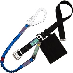 TSUYORON 胴ベルト型墜落制止用器具（伸縮タイプ）ノビロン（BL）黒 Mサイズ ベルト幅50MM×長さ1200MM TB-NV-599-BLK-BL-M-JAN-BP