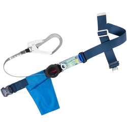 TSUYORON 胴ベルト型墜落制止用器具（巻取タイプ）ロック機構付き ワン・ハンドリトラ 紺 LLサイズ 幅50MM×長さ1600MM 130KG対応型 TBORLOT593BL2LL（130KG）JANBP