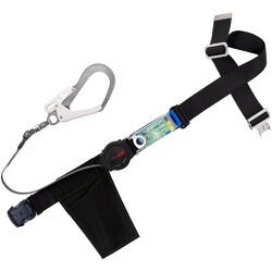 TSUYORON 胴ベルト型墜落制止用器具（巻取タイプ）ロック機構付き ワン・ハンドリトラ 黒 LLサイズ 幅50MM×長さ1600MM 130KG対応型 TBORLOT593SVBLKLL（130KG）JANBP