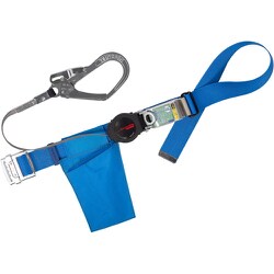TSUYORON 胴ベルト型墜落制止用器具（巻取タイプ）ロック機構付き ワン・ハンドリトラ 青 Sサイズ 幅50MM×長さ1100MM TB-ORN-599-BL4-S-JAN-BP